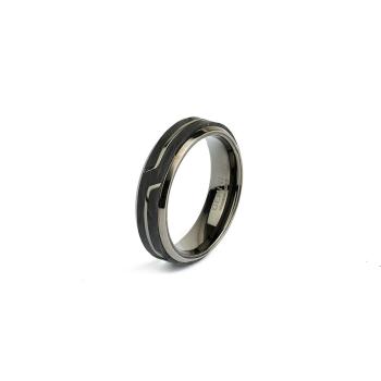 Schwarzer Titanring mit geschmiedetem Carbon-Finish - Rex Black